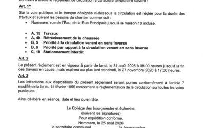 Post a Creos schaffen an der Rue de l’Eau zu Noumer