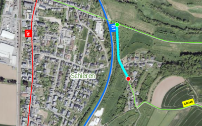 Route barrée tëscht Schieren an dem « Schierenerhaff »