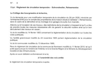 Rehsemswiss zu Schrondweiler op Héicht vum Haus 1 gespaart