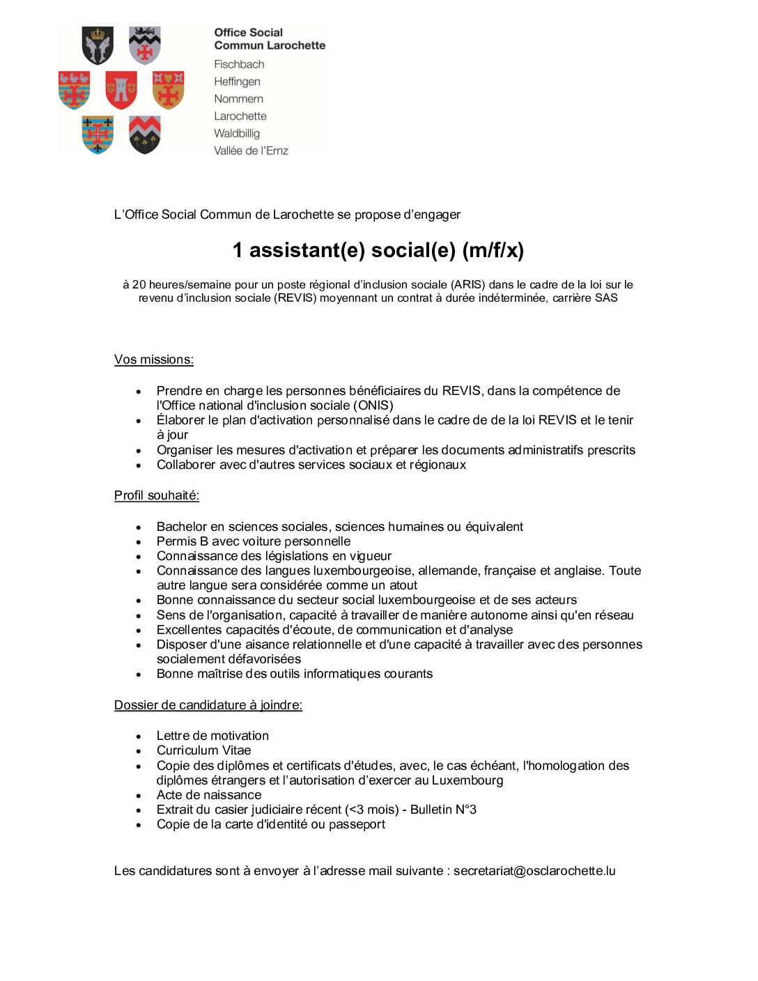 Office social aus der Fiels rekrutéiert