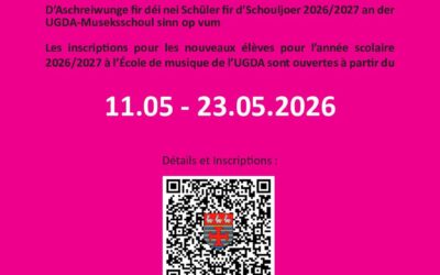Aschreiweunge fir d’UGDA-Museksschoul